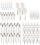 LIFE SMILE Cutlery Set, 18/10 Pure Stainless Steel Flatware Set with Stand, Rust Proof &amp; Fade Proof Dinnerware Set (MATTE SILVER, 88 Pieces)