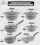 LIFE SMILE Cookware Set 12 Pieces Granite Stone - Pots and Pans set Multi Layer Granite Non Stick Coating Cookware Sets 100% PFOA FREE, Kitchenware Cooking Sets (Grey, Deep Induction Pans)