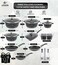 LIFE SMILE Cookware Set Granite Stone - Pots and Pans set Multi Layer Granite Non Stick Coating Cookware Sets 100% PFOA FREE, Oven Safe Cooking Sets (Black, 20 Pieces)