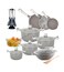 LIFE SMILE - Cookware Set Granite Non Stick 100% PFOA Free - 22 pieces Induction Base Pots and Pans Set with Lid Include Casseroles,Wok,Fry Pans,Frying Basket, Kitchen Utensils (Dark Grey)