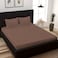 BYFT Tulip (Dark Brown) King Size Flat Sheet and Pillow Covers with 1 cm Satin Stripe (Set of 3 Pcs) 100% Cotton, Soft and Luxurious Hotel Quality Bed linen-300 TC