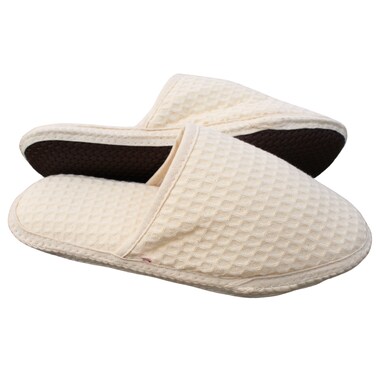 Natural Touch Closed Toe Bath Slipper Natural Medium