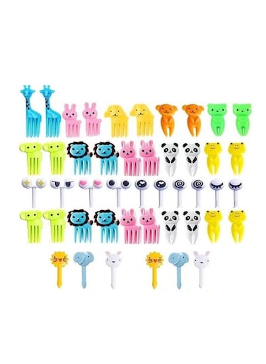 46 Pcs Cute Fork For Kids Food Fruit Bento Box Decoration Fork Cake Small Fork Party Supplies