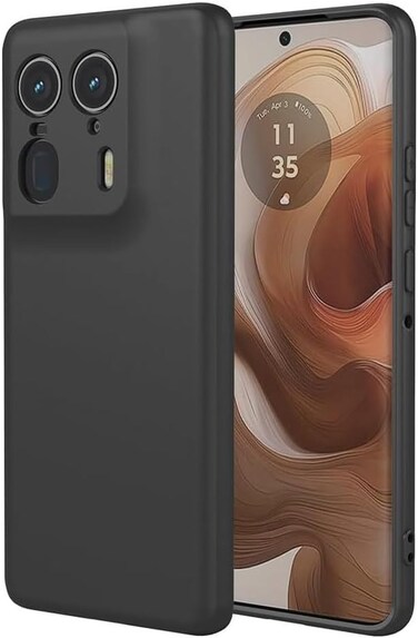 Case for Motorola Edge 50 Ultra 5G, Camera Protection Ultra Slim Soft TPU Silicone Matte Shockproof Bumper Full-Body Protective Cover for Moto Edge 50 Ultra 2024 (Black)
