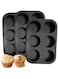 ChicAbode 6 Cups Silicone Muffin Pan, Nonstick Cupcake Pan Muffin Tin,Food Grade Silicone Baking Mold Muffin Tray for Egg Maffins, Brownie Black 3 Pack