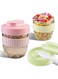 Angju 2 Pack Overnight Oats Containers with Lids and Spoons, 16 oz Plastic Portable Meal Prep jar, Leak Proof, BPA Free, On the Go Cups for Oatmeal, Yogurt, Cereal, Salad, Snacks, Milk