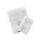 BYFT Iris Embroidered For You Hand Towel 50 x 80 Cm Bath Towel 70 x 140 Cm 600 Gsm White 100% Cotton Letter &quot;U&quot; Silver Thread Set of 02