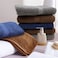 BYFT Camellia Hand Towel 50 x 100 Cm 550 Gsm Dark Brown Diagonal Dobby 100% Cotton Set of 01