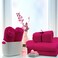 BYFT Home Essentials Bath Towel 70 x 140 Cm 550 Gsm Fuchsia Pink Horizontal Striped Dobby 100% Cotton Set of 01
