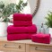 BYFT Home Essentials Bath Towel 70 x 140 Cm 550 Gsm Fuchsia Pink Horizontal Striped Dobby 100% Cotton Set of 01