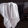 BYFT Iris Bath Sheet 90 x 180 Cm 600 Gsm White Plain 100% Cotton Set of 01