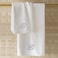 BYFT Iris Embroidered For You Bath Towel 70 x 140 Cm 600 Gsm White 100% Cotton Letter "B" Silver Thread Set of 01