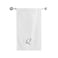 BYFT Iris Embroidered For You Bath Towel 70 x 140 Cm 600 Gsm White 100% Cotton Letter "Q" Silver Thread Set of 01