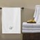 BYFT Iris Embroidered For You Bath Towel 70 x 140 Cm 600 Gsm White 100% Cotton Letter "W" Silver Thread Set of 01