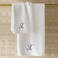 BYFT Iris Embroidered For You Bath Towel 70 x 140 Cm 600 Gsm White 100% Cotton Letter "X" Silver Thread Set of 01