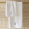 BYFT Iris Embroidered For You Bath Towel 70 x 140 Cm 600 Gsm White 100% Cotton Letter "S" Silver Thread Set of 01