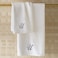 BYFT Iris Embroidered For You Bath Towel 70 x 140 Cm 600 Gsm White 100% Cotton Letter "U" Silver Thread Set of 01