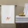 BYFT Iris Embroidered For You Bath Towel 70 x 140 Cm 600 Gsm White 100% Cotton Camel Pink-Gold Thread Set of 01