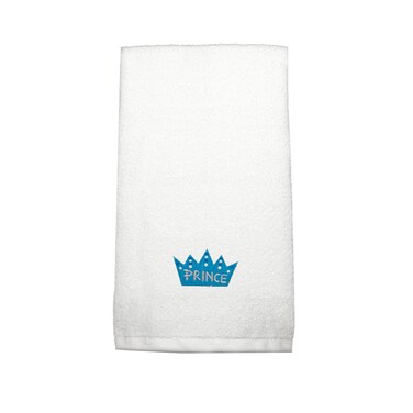 BYFT Iris Embroidered For You Hand Towel 50 x 80 Cm 600 Gsm White 100% Cotton Prince Blue Thread Set of 01
