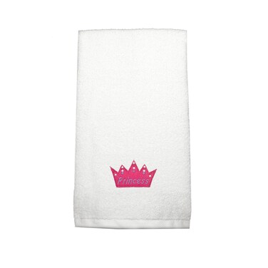 BYFT Iris Embroidered For You Hand Towel 50 x 80 Cm 600 Gsm White 100% Cotton Princess Pink Thread Set of 01