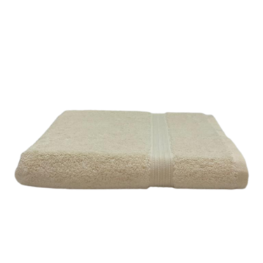BYFT Home Essentials Bath Towel 70 x 140 Cm 550 Gsm Cream Horizontal Striped Dobby 100% Cotton Set of 01