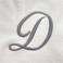BYFT Iris Embroidered For You Hand Towel 50 x 80 Cm 600 Gsm White 100% Cotton Letter "D" Silver Thread Set of 01