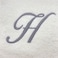 BYFT Iris Embroidered For You Hand Towel 50 x 80 Cm 600 Gsm White 100% Cotton Letter "H" Silver Thread Set of 01