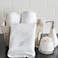 BYFT Iris Embroidered For You Hand Towel 50 x 80 Cm 600 Gsm White 100% Cotton Letter "H" Silver Thread Set of 01