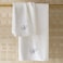 BYFT Iris Embroidered For You Hand Towel 50 x 80 Cm 600 Gsm White 100% Cotton Letter "W" Silver Thread Set of 01