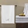 BYFT Iris Embroidered For You Bath Towel 70 x 140 Cm 600 Gsm White 100% Cotton Letter "M" Silver Thread Set of 01