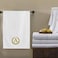BYFT Iris Embroidered For You Bath Towel 70 x 140 Cm 600 Gsm White 100% Cotton Letter "A" Gold Thread Set of 01