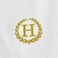 BYFT Iris Embroidered For You Bath Towel 70 x 140 Cm 600 Gsm White 100% Cotton Letter &quot;H&quot; Gold Thread Set of 01