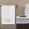 BYFT Iris Embroidered For You Bath Towel 70 x 140 Cm 600 Gsm White 100% Cotton Letter "O" Gold Thread Set of 01
