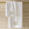 BYFT Iris Embroidered For You Bath Towel 70 x 140 Cm 600 Gsm White 100% Cotton Letter "R" Gold Thread Set of 01