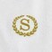 BYFT Iris Embroidered For You Bath Towel 70 x 140 Cm 600 Gsm White 100% Cotton Letter "S" Gold Thread Set of 01