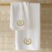 BYFT Iris Embroidered For You Bath Towel 70 x 140 Cm 600 Gsm White 100% Cotton Letter "S" Gold Thread Set of 01