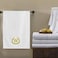 BYFT Iris Embroidered For You Bath Towel 70 x 140 Cm 600 Gsm White 100% Cotton Letter "W" Gold Thread Set of 01