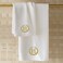 BYFT Iris Embroidered For You Hand Towel 50 x 80 Cm 600 Gsm White 100% Cotton Letter "H" Gold Thread Set of 01