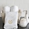 BYFT Iris Embroidered For You Hand Towel 50 x 80 Cm 600 Gsm White 100% Cotton Letter "N" Gold Thread Set of 01