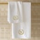 BYFT Iris Embroidered For You Hand Towel 50 x 80 Cm 600 Gsm White 100% Cotton Letter "N" Gold Thread Set of 01