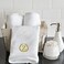 BYFT Iris Embroidered For You Hand Towel 50 x 80 Cm 600 Gsm White 100% Cotton Letter "Z" Gold Thread Set of 01