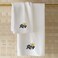 BYFT Iris Embroidered For You Bath Towel 70 x 140 Cm 600 Gsm White 100% Cotton King Black Thread Set of 01