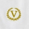 BYFT Iris Embroidered For You Bath Towel 70 x 140 Cm 600 Gsm White 100% Cotton Letter "V" Gold Thread Set of 01