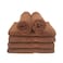 BYFT Camellia Hand Towel 50 x 100 Cm 550 Gsm Dark Brown Diagonal Dobby 100% Cotton Set of 06