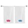 BYFT Iris Embroidered For You Bath Towel 70 x 140 Cm 600 Gsm White 100% Cotton Princess &amp; Prince Blue-Pink Thread Set of 02