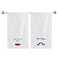 BYFT Iris Embroidered For You Bath Towel 70 x 140 Cm 600 Gsm White 100% Cotton Mrs. Always Right &amp; Mr. Right Black-Red Thread Set of 02
