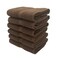 BYFT Camellia Hand Towel 40 x 75 Cm 550 Gsm Dark Brown Diagonal Dobby 100% Cotton Set of 06