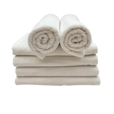 BYFT Iris Hand Towel 50 x 80 Cm Bath Towel 70 x 140 Cm 600 Gsm White Plain 100% Cotton Set of 06