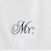 BYFT Iris Embroidered For You Bath Towel 70 x 140 Cm 600 Gsm White 100% Cotton Mrs. &amp; Mr. Black Thread Set of 02