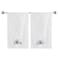 BYFT Iris Embroidered For You Bath Towel 70 x 140 Cm 600 Gsm White 100% Cotton Mrs. &amp; Mr. Black Thread Set of 02